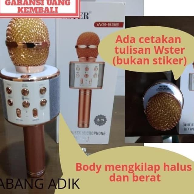☻ microphone ws858 original mic karaoke bluetooth ws% ori ❂