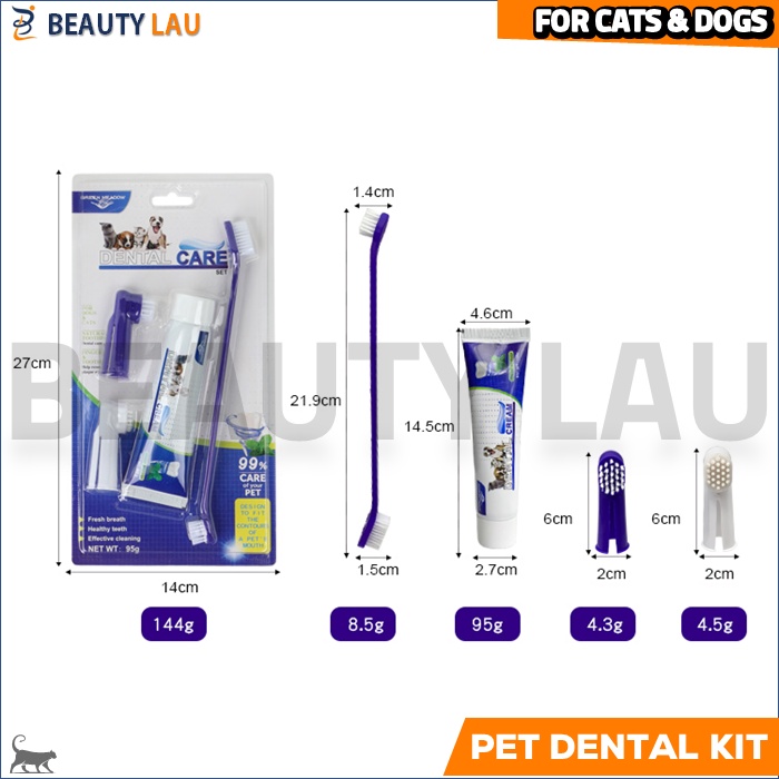 SIKAT &amp; ODOL PASTA GIGI KUCING ANJING 1SET PET DENTAL GEL PET TOOTHBRUSH PERAWATAN GIGI KUCING ANJING HEWAN