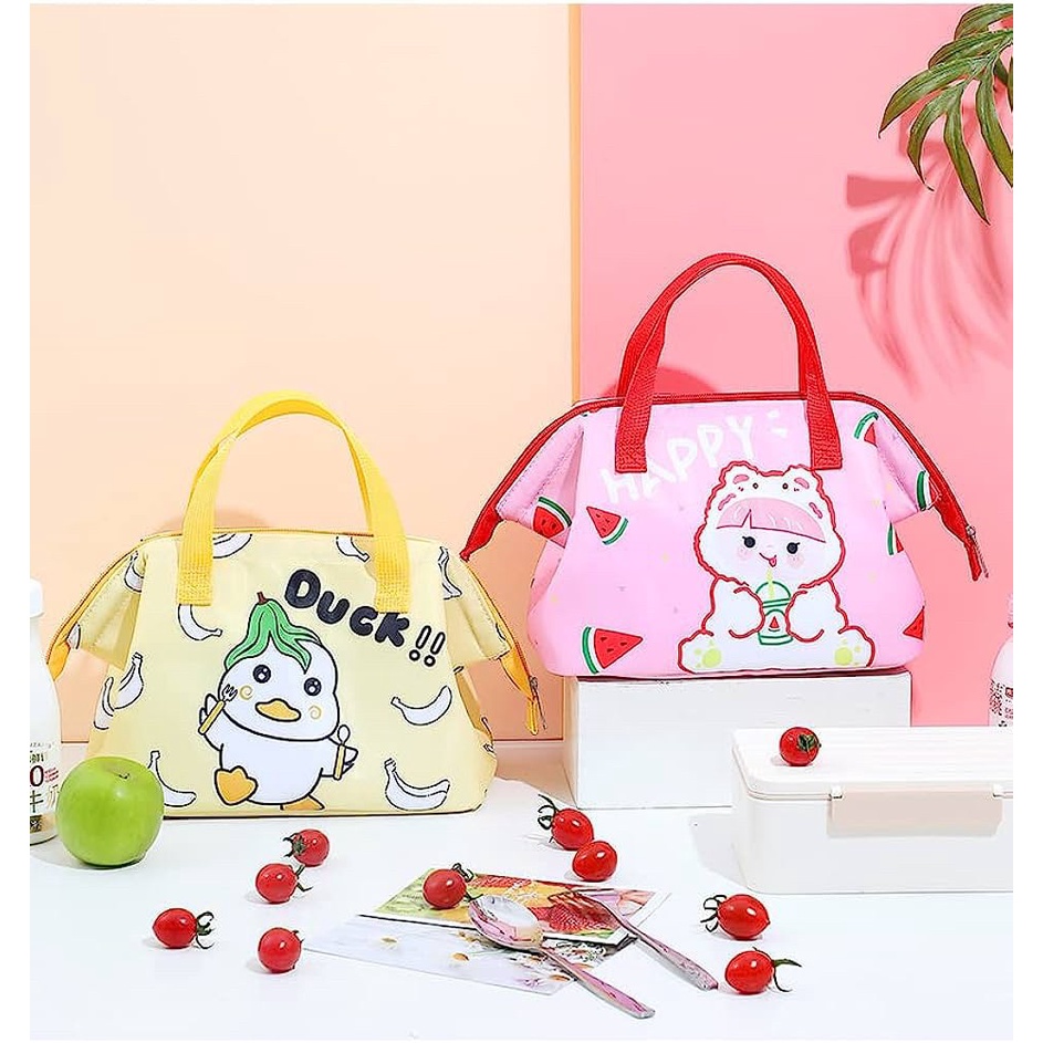 Tas Bekal lunch bag foil keep cool / keep warm cute fancy dika lucu tas tenteng