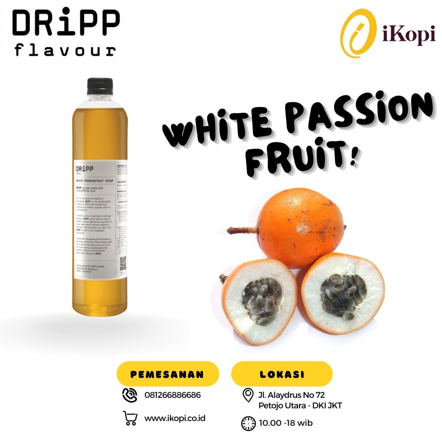 

Dripp Flavour Premium Syrup Rasa White Passion Fruit