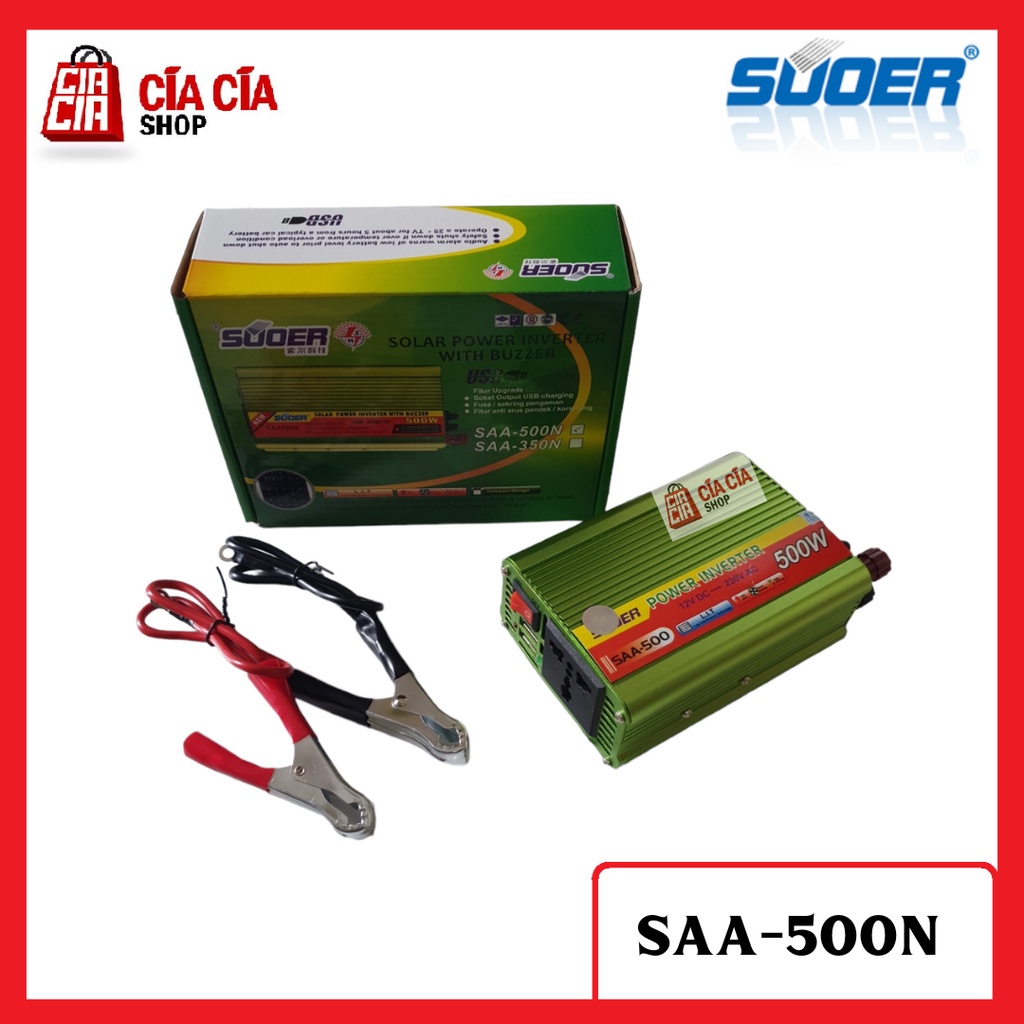 Power inverter suoer 500w DC to AC 12v to 220v SAA-500N Inverter with Buzzer Inverter 500 Watt