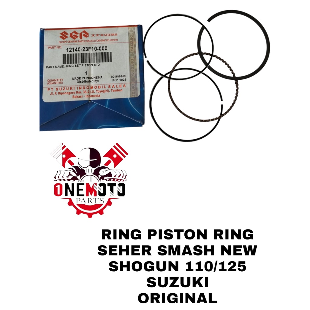 RING PISTON RING SEHER SMASH NEW SHOGUN 110/125  12140-23F10-000 SUZUKI ORIGINAL SIZE STANDAR