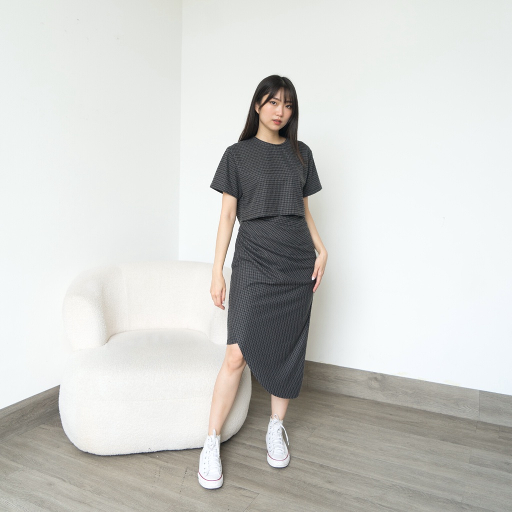 Wear Milota- Sharon set || Crop top dan Rok set korea - Baju setelan korea- Setelan casual wanita