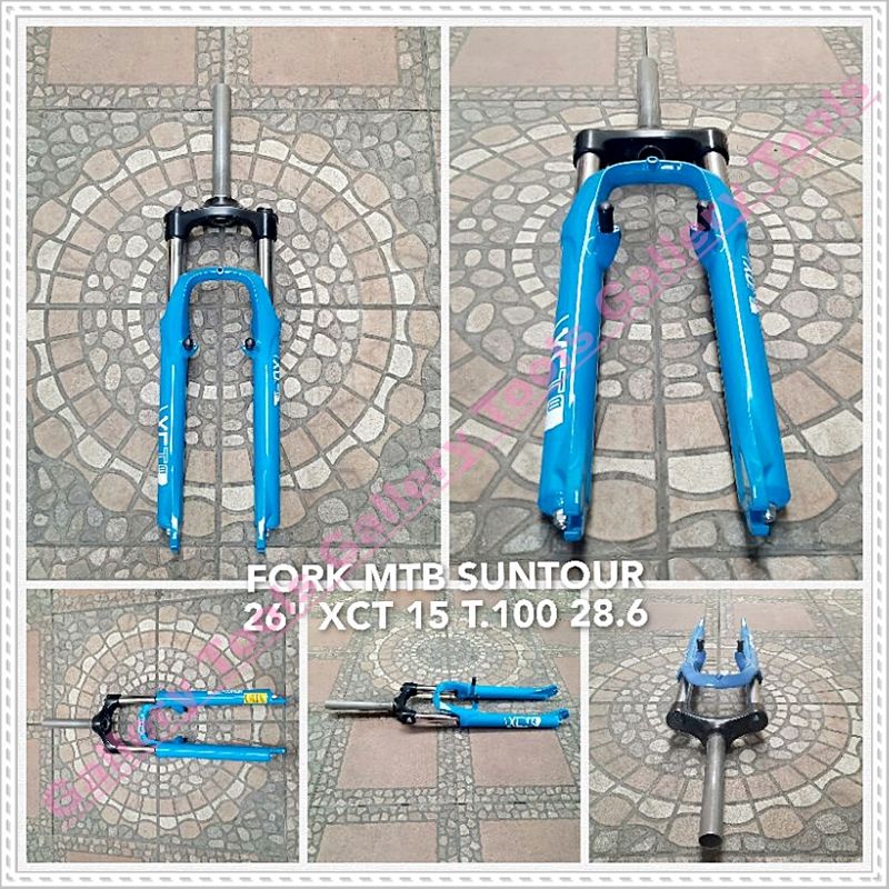 FORK MTB SUNTOUR 26" MERAH XCT 15 T.100 28.6 vbrake only Sepeda aksesoris sparepart