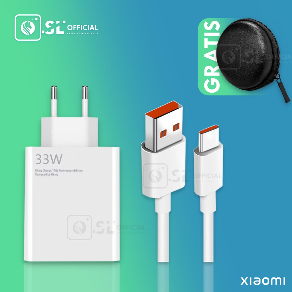 CHARGER XIAOMI TYPE C ORIGINAL FAST CHARGING 33W 65W 67W FOR REDMI NOTE 7/ 8/ 8 PRO/ MI8/ MI9/ MI10