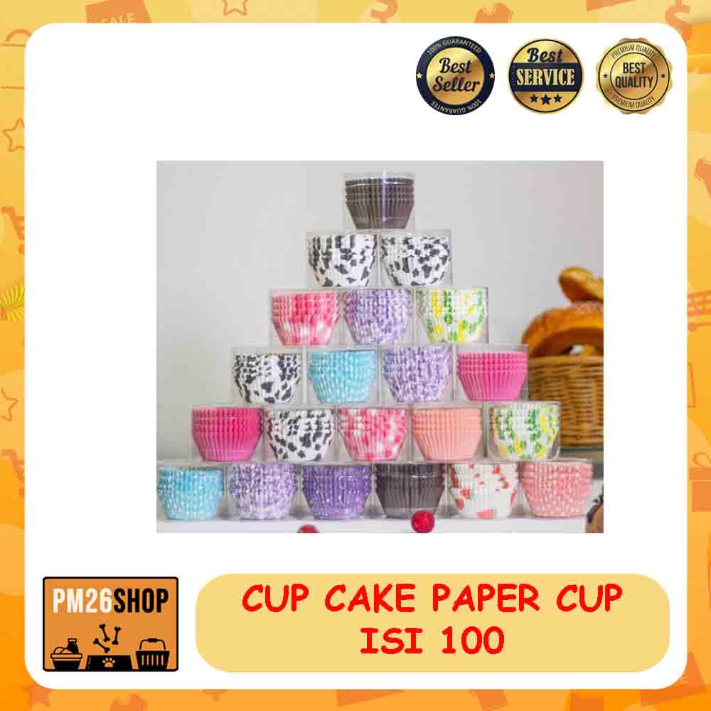 KERTAS MUFFIN CUPCAKE PAPER CUPS CAKE BAKING BOX CUPS ISI 100