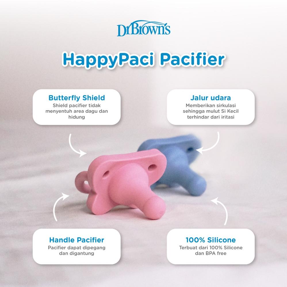 Castle - Dr.Browns HappyPaci One-Piece Silicone Pacifier, 0m+,1-Pack / Empeng bayi / Dot bayi Kompen