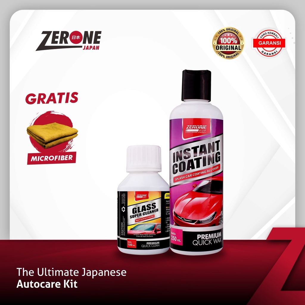 Zerone Paket Instant Coating Pembersih Mobil biar Kinclong Dan Zerone Glass Super Cleaner Obat Jamur Kaca Ampuh