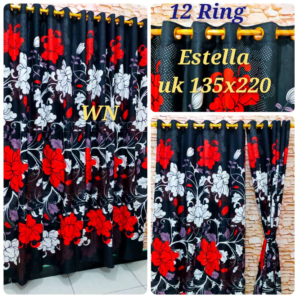 READY LAGI MOTIF BARU!! Gorden 12 Ring Smokring Besar Hordeng 135x220 Homemade Produksi Sendiri