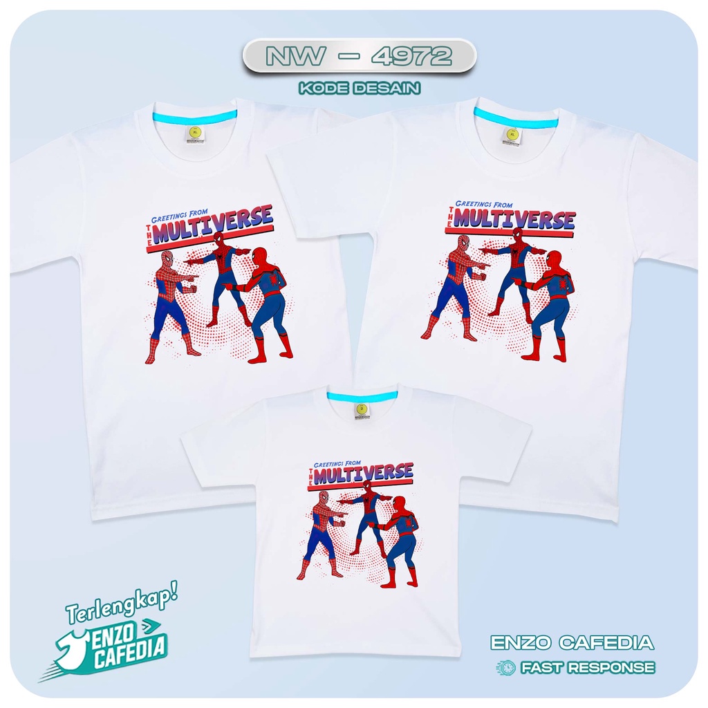 Harga Paket Lebih Hemat | Baju Couple Keluarga | Kaos Family Ulang Tahun | Kaos Tema Spiderman NW 49