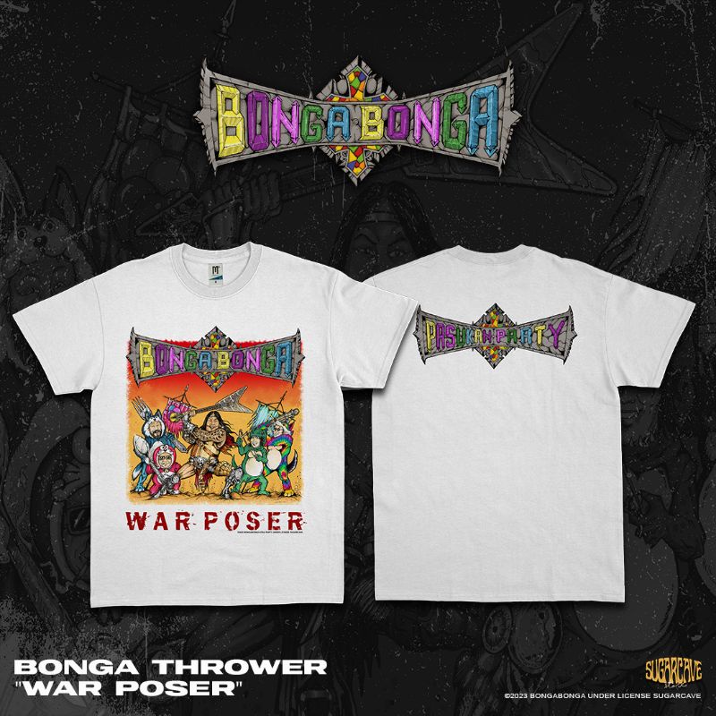 Tshirt BONGABONGA &quot;BONGA THROWER - WAR POSER&quot; (WHITE) Official Merchandise