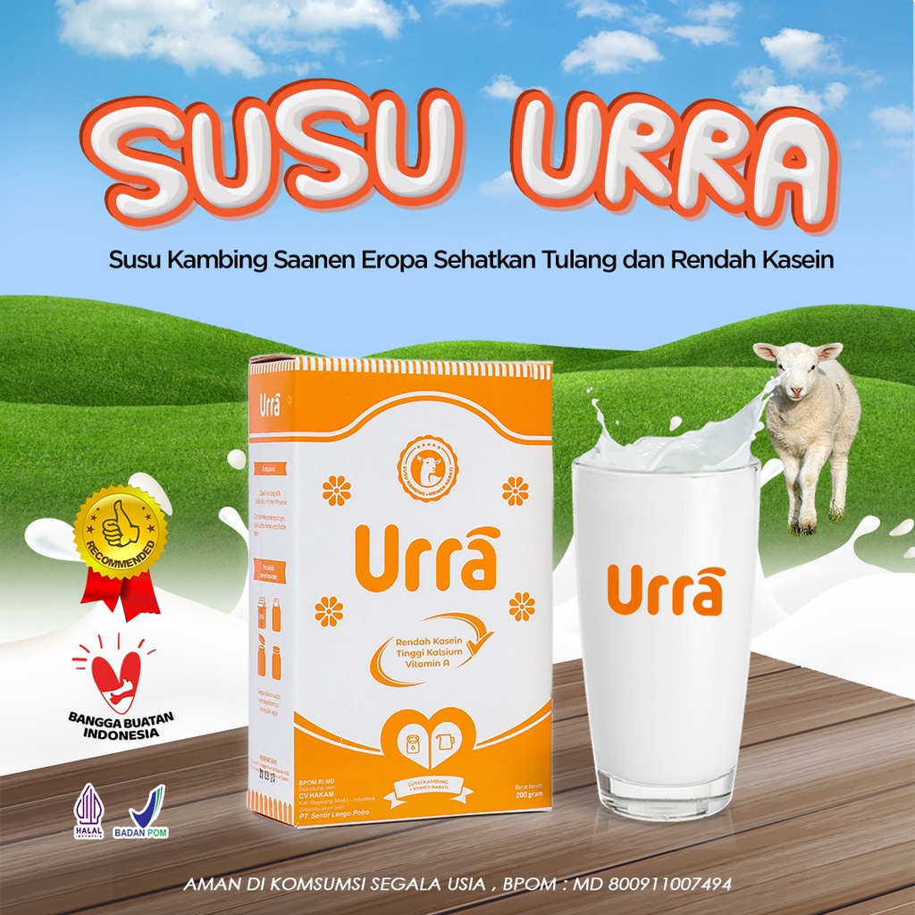 SUSU URRA ORIGINAL - Meningkatkan Berat Badan &amp; Tinggi Badan Anak | TInggi Kalsium, Vitamin A, Rendah Kasein | Atasi Masalah Pernafasan Dan Alergi Susu Sapi | Susu Kambing Asli | Susu Kambing Saanen Original | 100% Halal BPOM COD