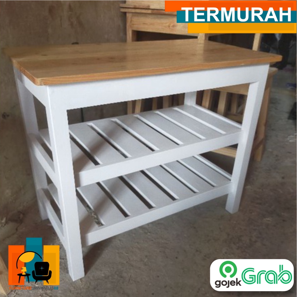 Meja Susun 3 Tingkat | Meja Aquarium | Meja Rak | Meja Kayu Jatibelanda | Meja Kayu Custom