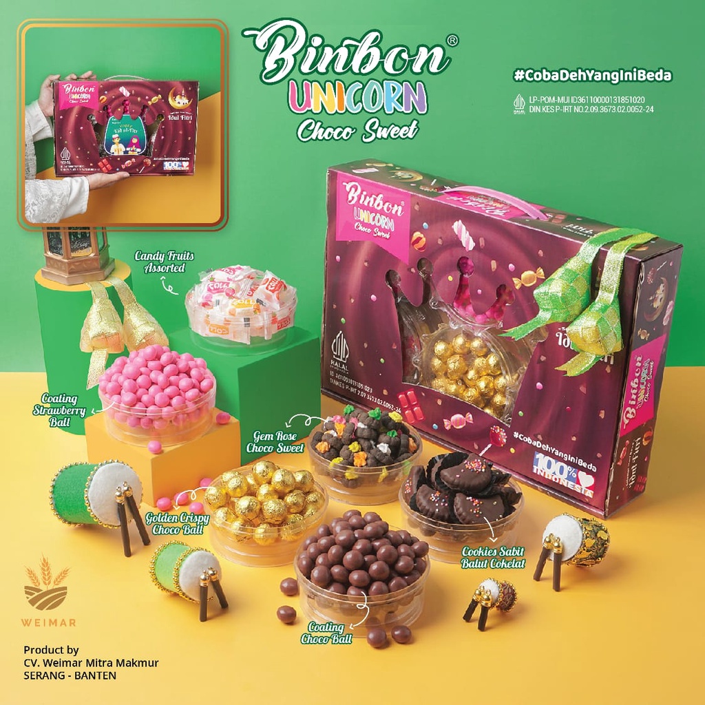 

Apazada - Kue Kering Lebaran Binbon Unicorn Choco Sweet Halal / Hampers Kue Lebaran Paket 6 Toples Murah Enak Terbaru