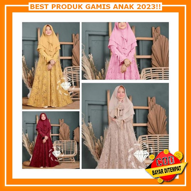 Dress Muslim Anak Dres Remaja Motif Maxi Kids 2023 Pakaian Tanggung Import Murah Syari Gamis Perempu