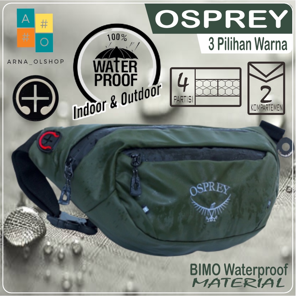 Osprey Tas Selempang Pria Waterproof Waist Bag Hezel Pria Anti Air Anti Sobek New