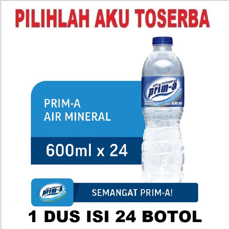 Air Mineral Prima Prim-A Botol Pet 600 ml - (HARGA 1 DUS ISI 24)