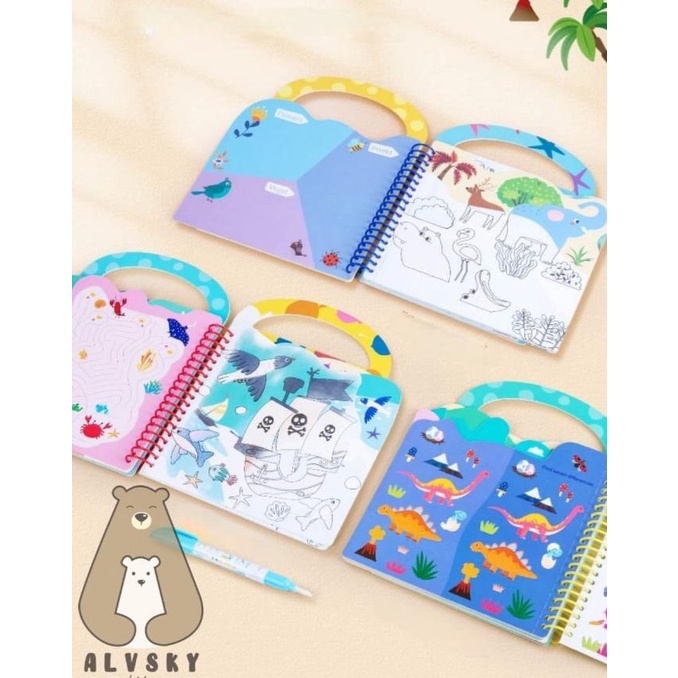 

MAGIC WATER BOOK / BUKU AKTIVITAS MEWARNAI ANAK DENGAN STICKER ffs