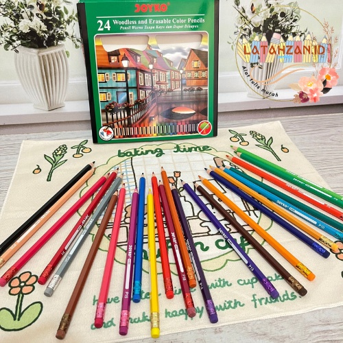 

Pensil Warna Erasable Terbaru JYK Hijau Isi 24 Pcs