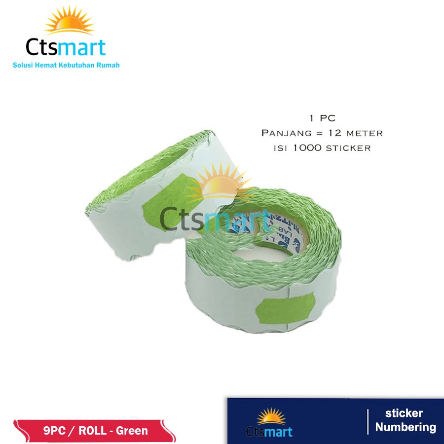 

Sticker Numbering (Green/Hijau) Per Roll (Isi 9pcs) - Orange