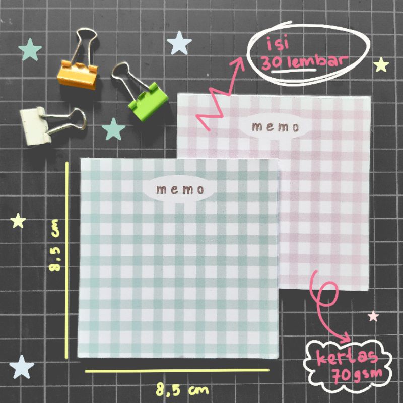 

memo pad aesthetic garis garis