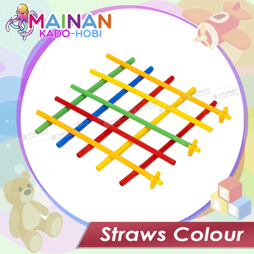 MAINAN VIRAL EDUKASI IMAJINASI ANAK DIY MAGIC STRAW 3D PUZZLE SEDOTAN WARNA