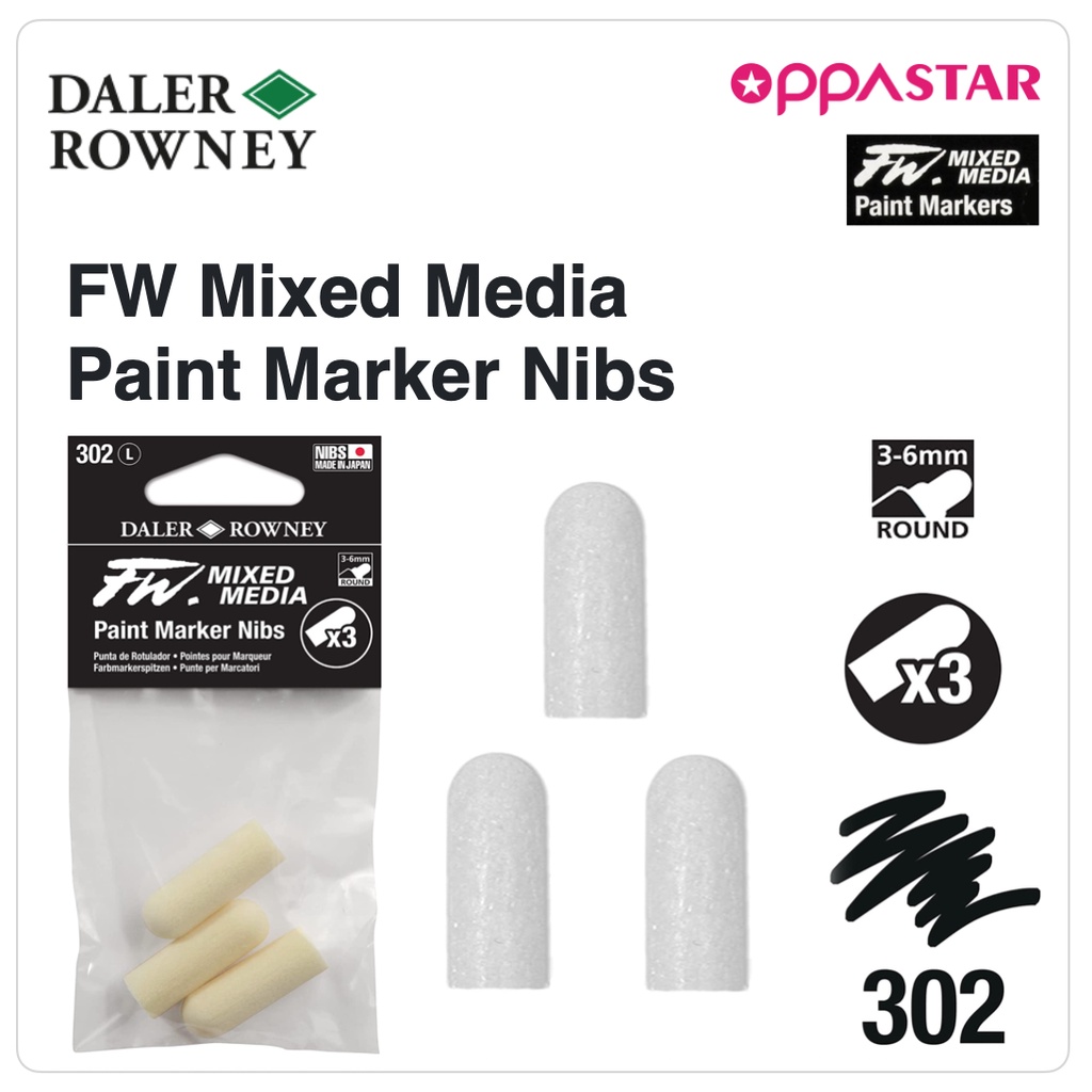 

Nibs - FW Pen Marker Mixed Media 302 L 3-6 mm 160323302