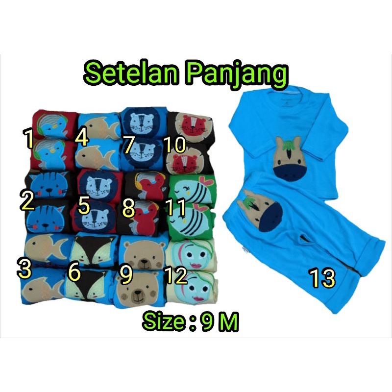 Setelan Panjang Bayi Piyama Anak ukuran 9 bulan