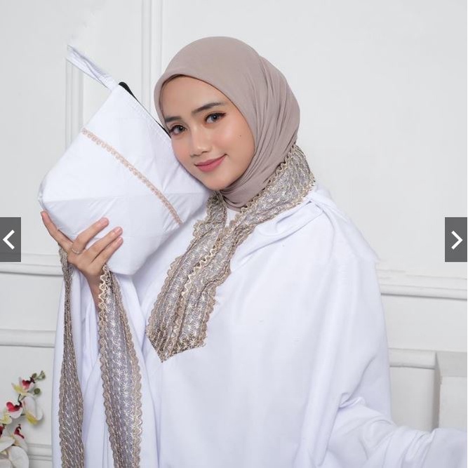 Mukena Dewasa Resleting 2 in 1 Renda Cantik katun mikro preimum