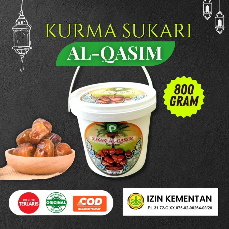 

Grosir Murah Kurma Sukari Sukkari Al Qassim ASLI Kemasan Ember 800 gr