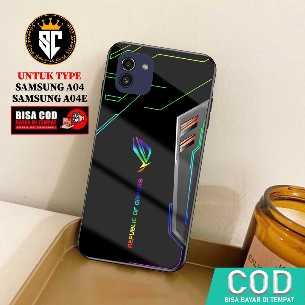 Case Samsung A04 A04E Casing Samsung A04 A04E Selamet Case [ROG] Softcase Glass - Hardcase Glossy - 