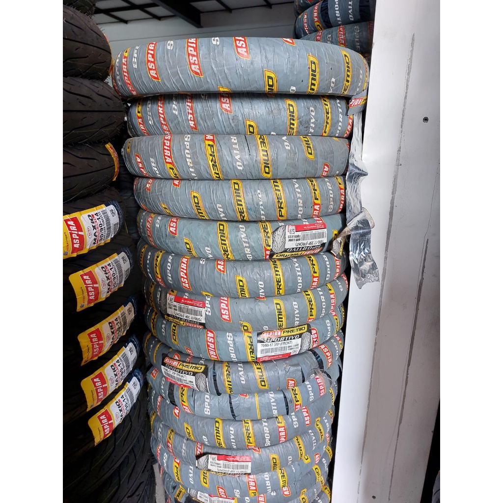 Paket 10 Pcs ASPIRA PREMIO URBANO Ban Motor Bebek Ring 17 Uk 70/80-17 Tubeless SL Supra/Revo/Jupiter