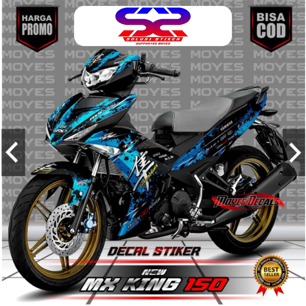 [ANTI LUNTUR ] Decal Stiker MX King 150 FullBody Motif Hayabusa Biru Muda Decal Mx King 150 FullBody