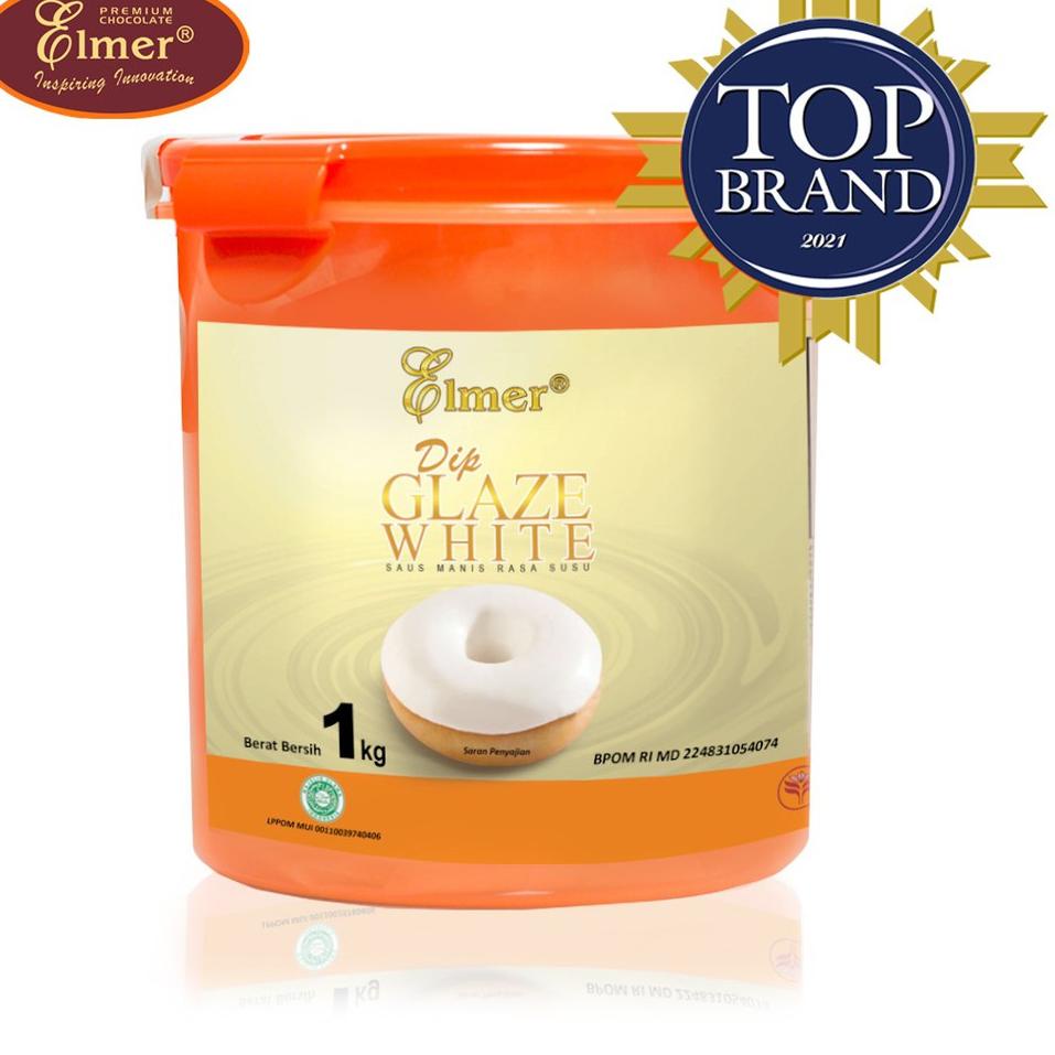 

▲ Elmer Dip Glaze White 1 kg | Topping Donat | Selai Roti ♂