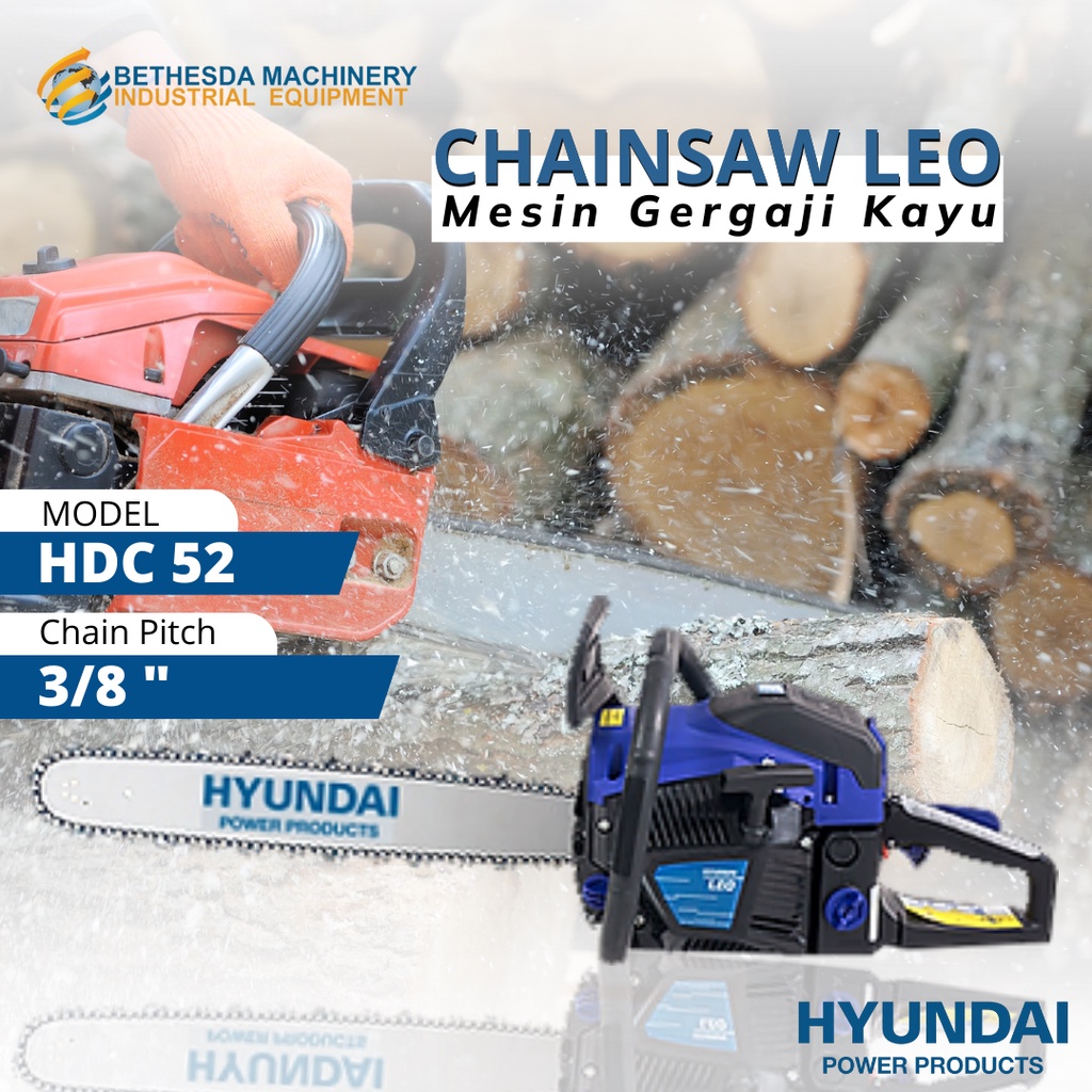 Mesin Gergaji Kayu / Chainsaw Hyundai Type HDC 52 22 Inchi
