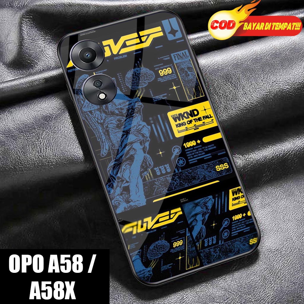 Case Glosy OPPO A58 5G - AES -Hardcase Glossy 2D -OPPO A58X- Silikon OPO A78 -Softcase OPO A95- Kesi