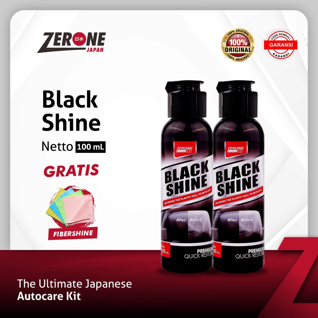 ZERONE BLACK SHINE PROMO 2 BOTOL PENGHITAM DASHBOARD PLASTIK DOFF MOBIL