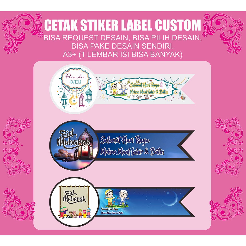 

cetak stiker lebaran id mubarak sel kemasan