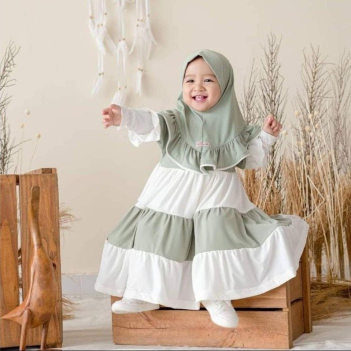 gamis anak  SALE PROMO GAMIS BALITA BAYI ANAK PEREMPUAN BAJU SYARI 6BLN-4TAHUN - mint, M (2-3th) Kir