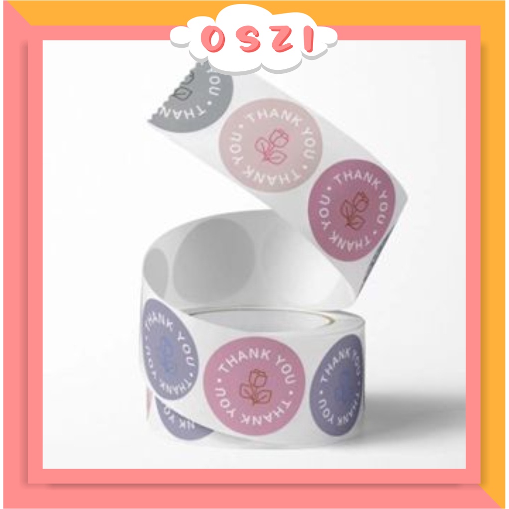 

❄ OSZI ❄Thank You Sticker isi 500 pcs / Sticker Terima Kasih / Sticker Makanan S058