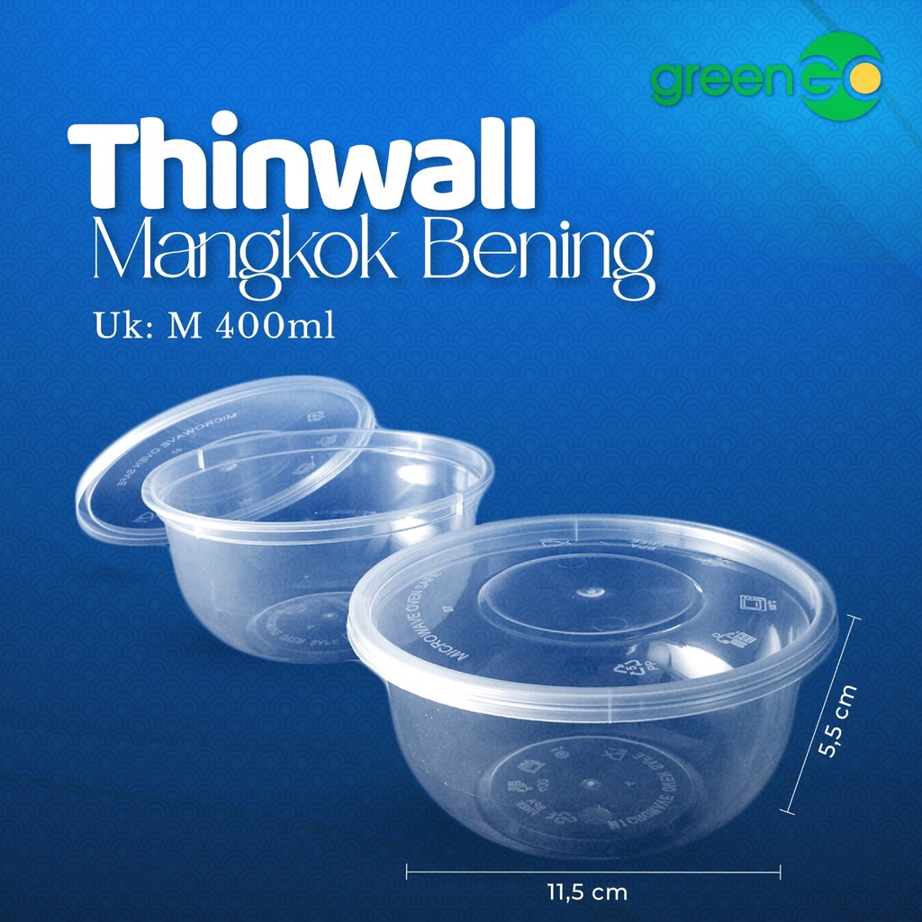 THINWALL CUP BENING AECO 400ML 25 SET CUP SALAD BUAH CUP SUP KECIL MANGKOK THINWALL TRANSPARAN MANGK