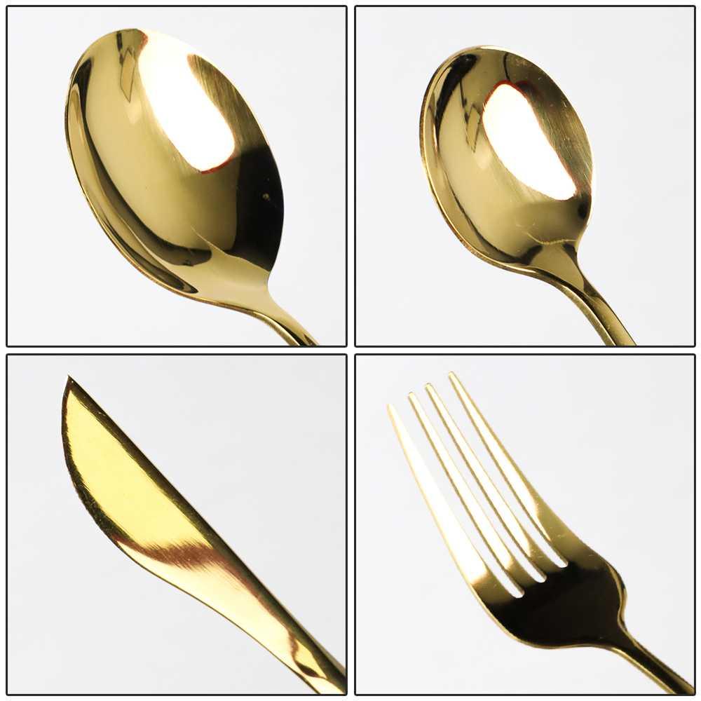 Cutlery Set Perlengkapan Makan Stainless Steel 24PCS - DS0053 - Golden