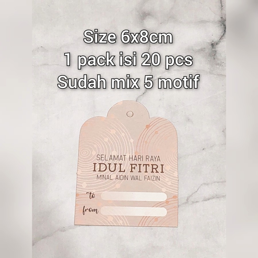 20pcs HANG TAG LEBARAN IDUL FITRI /KARTU UCAPAN LEBARAN