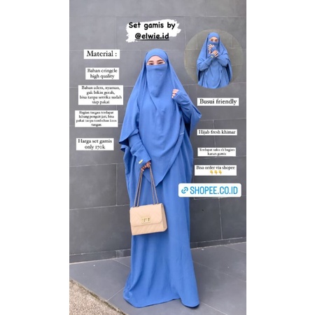 Abaya murah dress gamis syari - Ummayah abaya set khimar wanita - gamis niqob - khimar khaulah purda