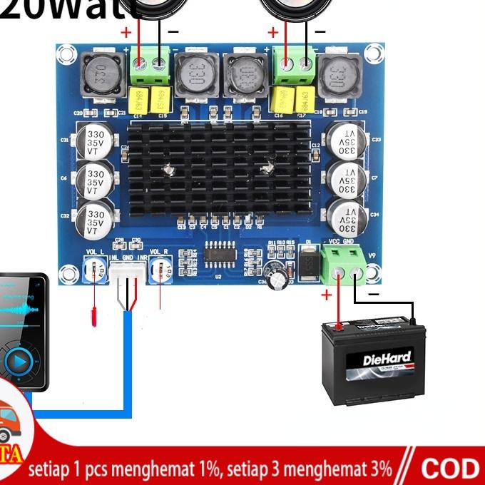 ➶ XH-M543   Hi Power Amplifier w Stereo Subwoofer  TPA3116D2 ➵