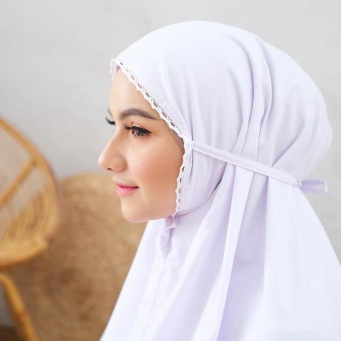 MUKENA DEWASA POLOS PUTIH KATUN JEPANG ORI