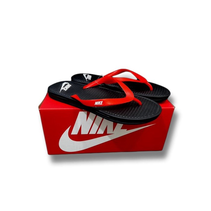 Sandal Pria Sandal jepit pria Sandal Nike Solarsoft Grade Original Full colour - Hitam t.merah, 42(B