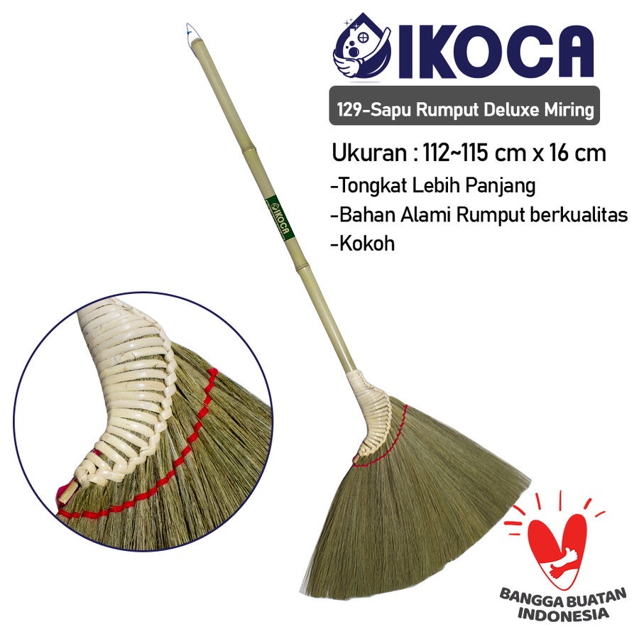 IKOCA Sapu Rumput Deluxe Miring Sapu Lantai Sapu Grass Broom IKO-129