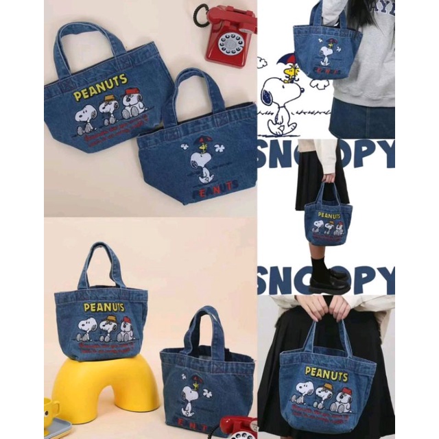 Tas Snoopy Jeans uk 20x20x15cm