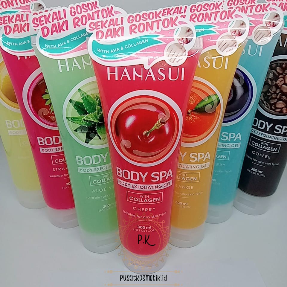 HANASUI Body Exfoliating Gel with Collagen 300mL Halal Original BPOM